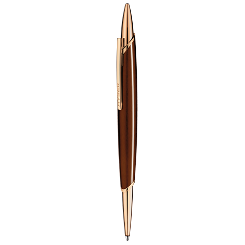 Laque brun acajou et finition or rose